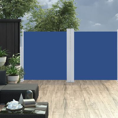 vidaXL sammenrullelig sidemarkise 120 x 600 cm blå