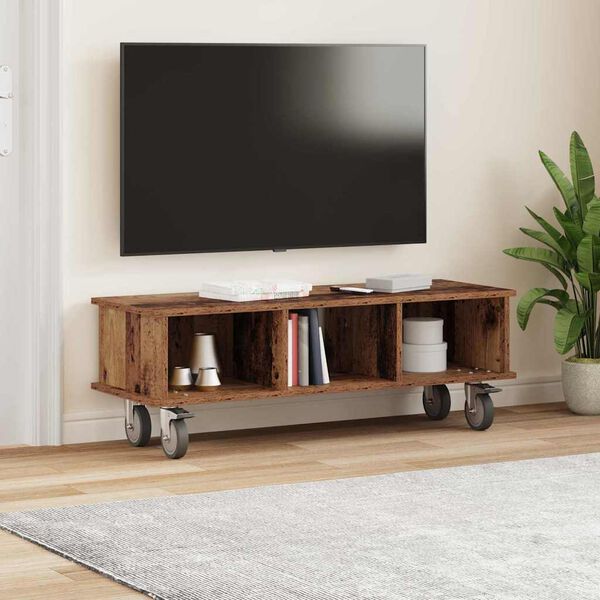 vidaXL TV-bord Gammelt tr&aelig; 100 x 35 x 35 cm Konstrueret tr&aelig;