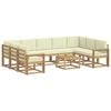 vidaXL Udend&oslash;rs sofagruppe 10 pcs Hvid og cremefarvet 59 x 59 x 37 cm