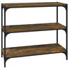 vidaXL bogreol 80x33x70,5 cm konstrueret tr&aelig; og st&aring;l r&oslash;get egetr&aelig;