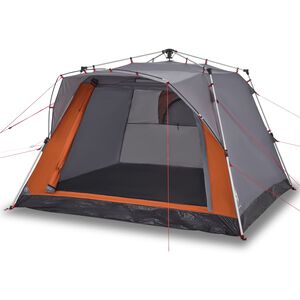 vidaXL 4-personers campingtelt quick-release gr&aring; og orange