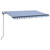 vidaXL Udtr&aelig;kkelig markise Bl&aring; og Hvid 400 &times; 300 cm Polyester