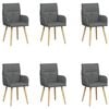 vidaXL Spisestole 6 pcs Stof M&oslash;rkegr&aring; 60 x 56 x 96 cm
