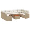 vidaXL Havesofa S&aelig;t 10 stk. Beige og creme polyrattan