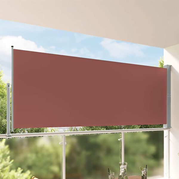 vidaXL sammenrullelig sidemarkise til terrassen 140 x 300 cm brun