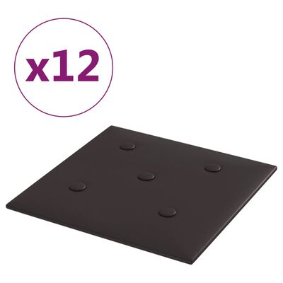 vidaXL vægpaneler 12 stk. 30x30 cm 1,08 m² kunstlæder sort