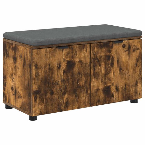 vidaXL Hallb&aelig;nk med pude med opbevaring R&oslash;get eg 80 x 46 x 46 cm