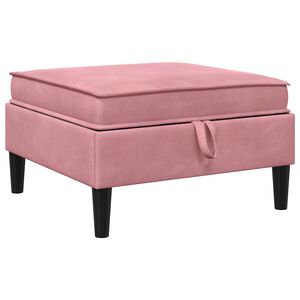 vidaXL Sofa Puff med Opbevaring Lyser&oslash;d Fl&oslash;jl