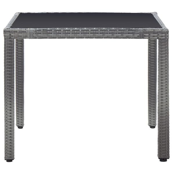vidaXL udendørs spisebordssæt 5 dele polyrattan grå