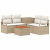 vidaXL Sofa S&aelig;t 6 stk. Beige og cremehvid Poly Rattan og St&aring;l