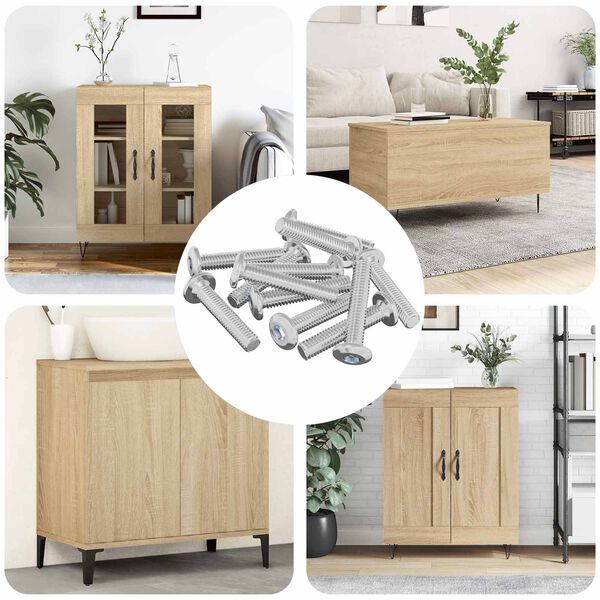 vidaXL Hovedl&aring;s Skrue 12 pcs S&oslash;lv M6 x 35 mm St&aring;l