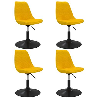 vidaXL drejelige spisebordsstole 4 stk. fløjl gul
