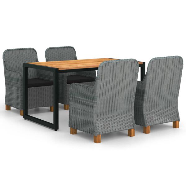 vidaXL spisebordss&aelig;t til haven 5 dele lysegr&aring;