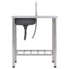 vidaXL campingvask med hane enkelt vask rustfrit st&aring;l