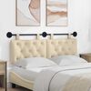 vidaXL H&aelig;ngende Hovedgavl V&aelig;gmonteret Creme 150 x 55 x 7 cm Stof