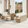 vidaXL Havesofa S&aelig;t med pude 8 pcs Beige polyrattan