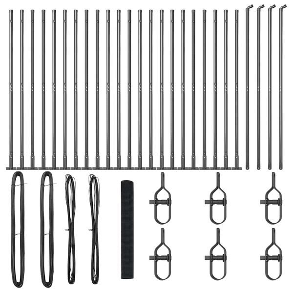 vidaXL Hegnsp&aelig;l Gr&aring; 50 x 1,2 m (16 x 16 mm net) St&aring;l og PVC