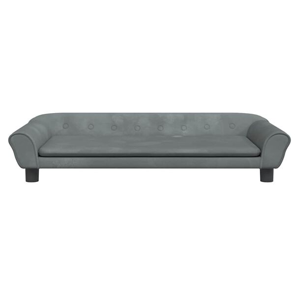 vidaXL sofa til b&oslash;rn 100x50x26 cm velour m&oslash;rkegr&aring;