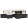 vidaXL Havesofa S&aelig;t med opbevaring 7 pcs Sort Poly rattan