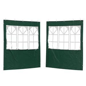vidaXL Festasidev&aelig;g 2 pcs 200 x 195 cm Gr&oslash;n PE og st&aring;l