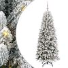 vidaXL Kunstigt juletr&aelig; Hvid 180 cm PVC og plastik og st&aring;l og PE