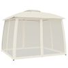 vidaXL pavillon 2,93x2,93 m dobbelt tag + meshv&aelig;gge st&aring;l cremefarvet