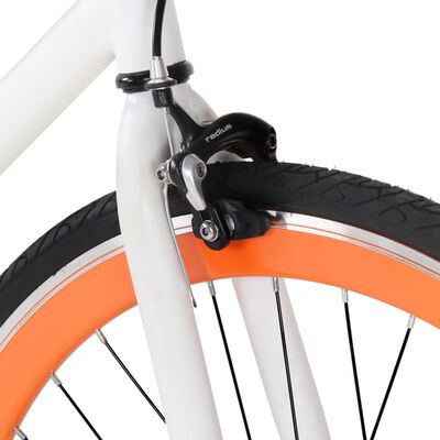 vidaXL cykel 1 gear 700c 59 cm hvid og orange