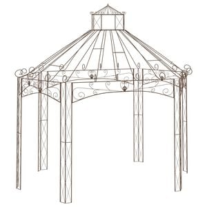 vidaXL havepavillon 400x258x378 cm jern antikbrun