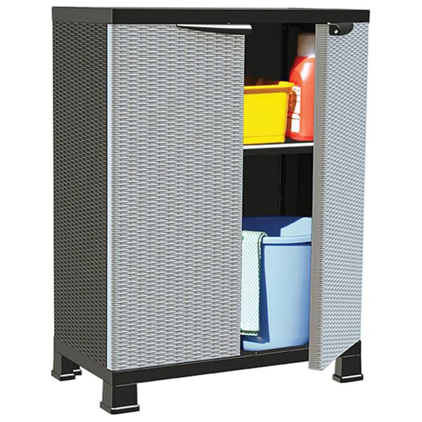 vidaXL plastskab 68x39x92 cm rattandesign plastik