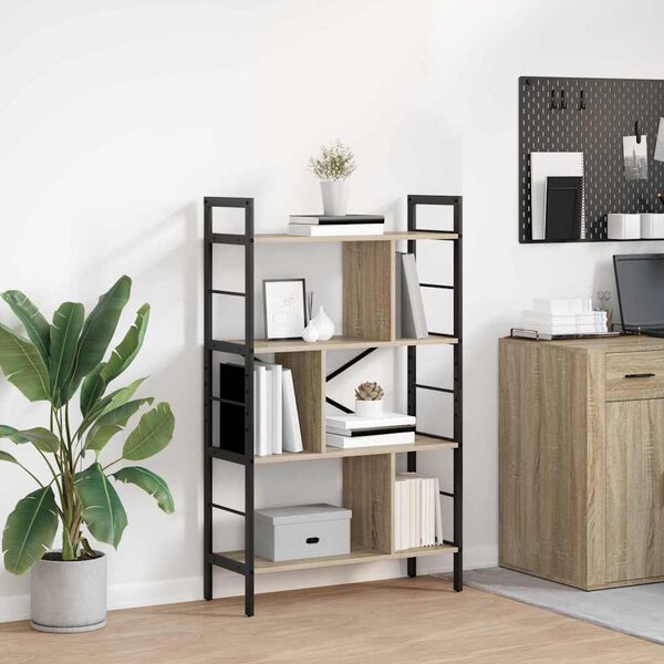 vidaXL Bogreol Sonoma eg 75 x 30 x 123,5 cm Konstrueret tr&aelig;