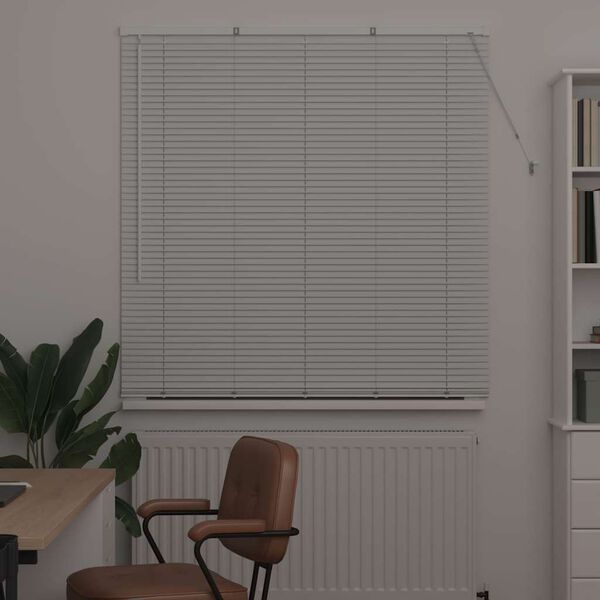 vidaXL Vindues Blind med gardiner Hvid Aluminium