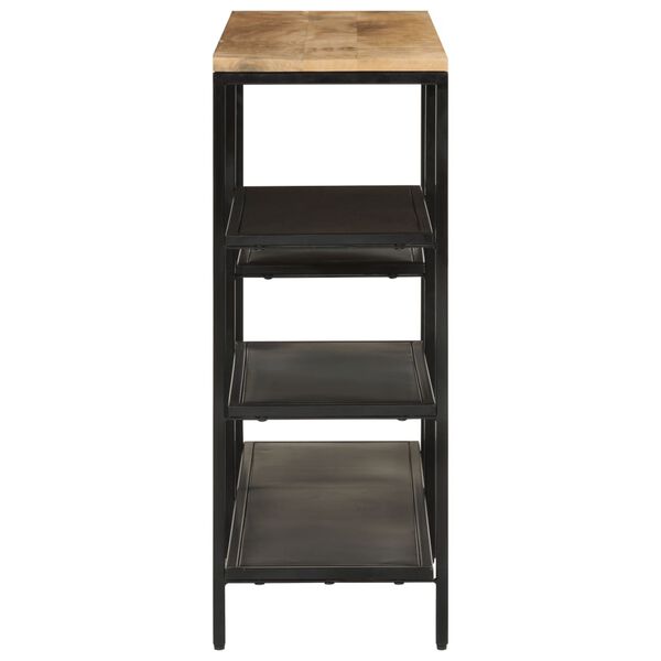 vidaXL konsolbord 110x30x75 cm massivt ru mangotræ og jern