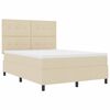 vidaXL Box spring seng med madras Creme 140 x 190 cm Stof