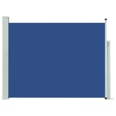 vidaXL sammenrullelig sidemarkise til terrassen 140 x 500 cm blå