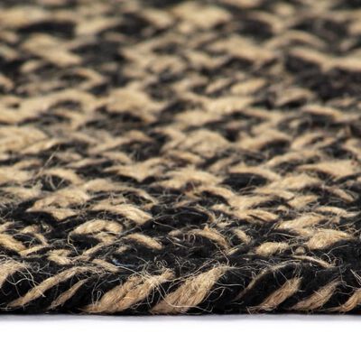 vidaXL håndlavet tæppe jute 150 cm sort og naturfarvet