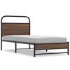 vidaXL sengeramme 90x200 cm uden madras konstrueret tr&aelig; brunt eg