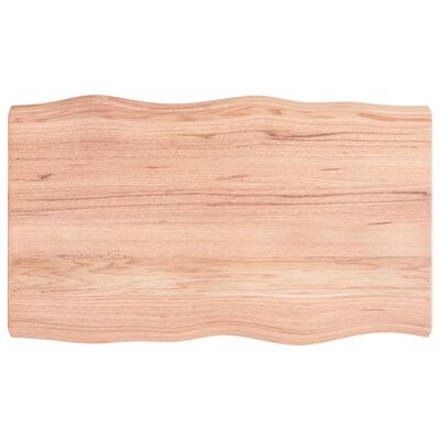 vidaXL bordplade 100x60x(2-6) cm naturlig kant behandlet træ lysebrun
