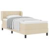 vidaXL Box spring seng med hovedg&aelig;rde Creme 90 x 200 cm Stof