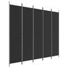 vidaXL 5-panels rumdeler 250x220 cm stof sort