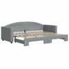 vidaXL daybed med udtr&aelig;k 80x200 cm stof lysegr&aring;