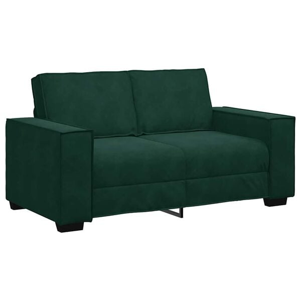 vidaXL 2-personers sofa 160x78x84 cm fl&oslash;jl m&oslash;rkegr&oslash;n