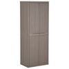 vidaXL opbevaringsskab til haven 65x45x172 cm PP tr&aelig;look brun