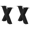vidaXL sofabordsben X-formet 2 stk. sort 50x(42-43) cm st&aring;l