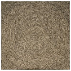 vidaXL Omr&aring;de t&aelig;ppe Naturfarvet og sort 300 x 300 cm Jute