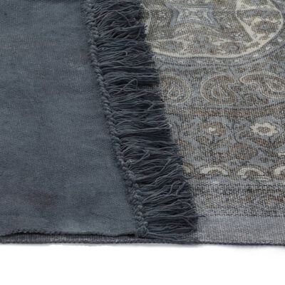 vidaXL kilim-tæppe med mønster bomuld 120 x 180 cm grå