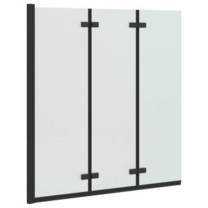 vidaXL Foldbar Bruseafsk&aelig;rmning Sort 130 x 138 cm