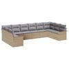 vidaXL Havesofa S&aelig;t 10 stk. Beige polyrattan