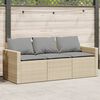 vidaXL 3-personers havesofa med hynder polyrattan beige