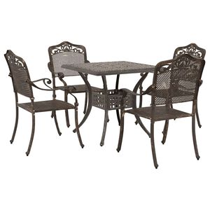 vidaXL Havebord s&aelig;t 5 pcs Bronze Gustt aluminium