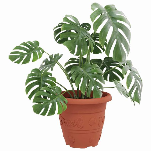 vidaXL Rund Blomsterpotte 6 pcs Mursten R&oslash;d &Oslash; 26 x 21.5 cm Plastik